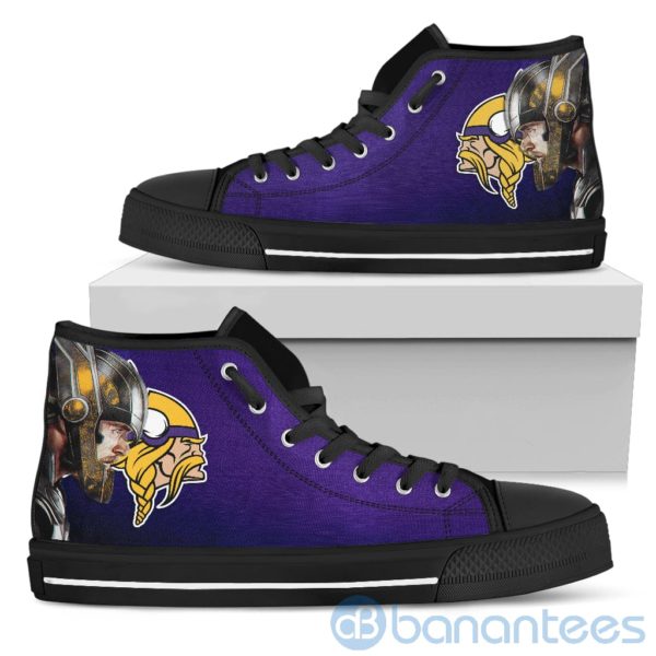 Thor Head With Logo Of Minnesota Vikings High Top Shoes Product Photo