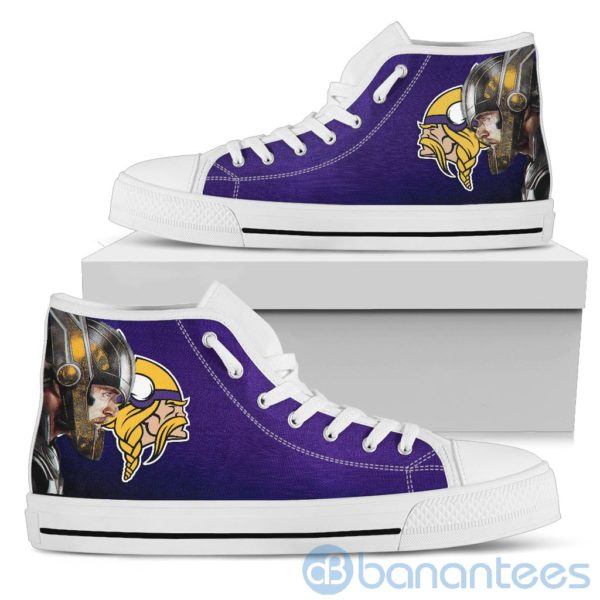 Thor Head With Logo Of Minnesota Vikings High Top Shoes Product Photo