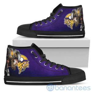 Thor Head With Logo Of Minnesota Vikings High Top Shoes Product Photo