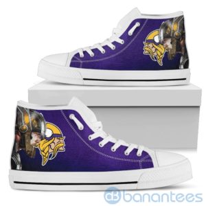 Thor Head With Logo Of Minnesota Vikings High Top Shoes Product Photo