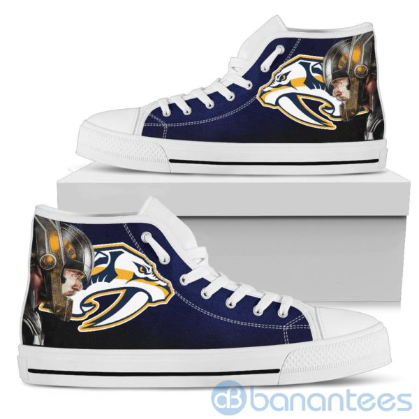 Thor Head With Logo Of Nashville Predators High Top Shoes Product Photo