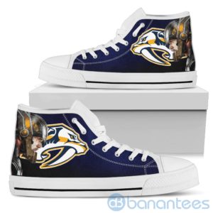 Thor Head With Logo Of Nashville Predators High Top Shoes Product Photo