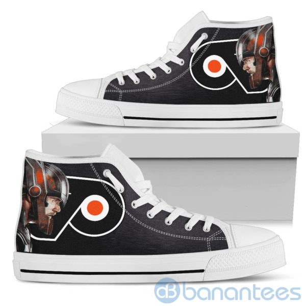 Thor Head With Logo Of Philadelphia Flyers High Top Shoes Product Photo