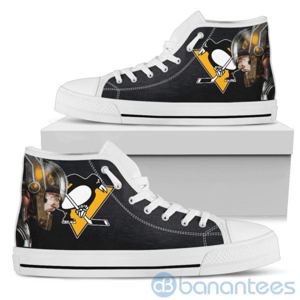 Thor Head With Logo Of Pittsburgh Penguins High Top Shoes Product Photo
