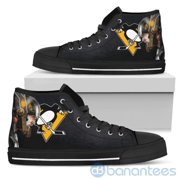 Thor Head With Logo Of Pittsburgh Penguins High Top Shoes Product Photo