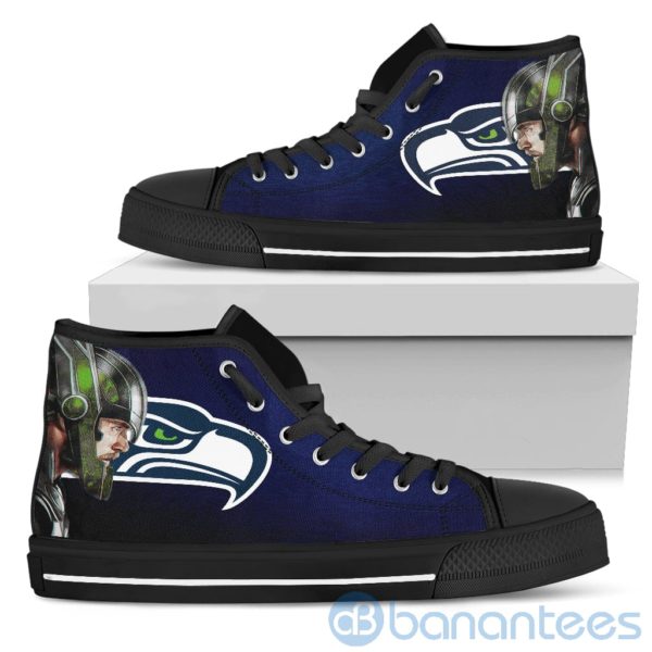 Thor Head With Logo Of Seattle Seahawks High Top Shoes Product Photo