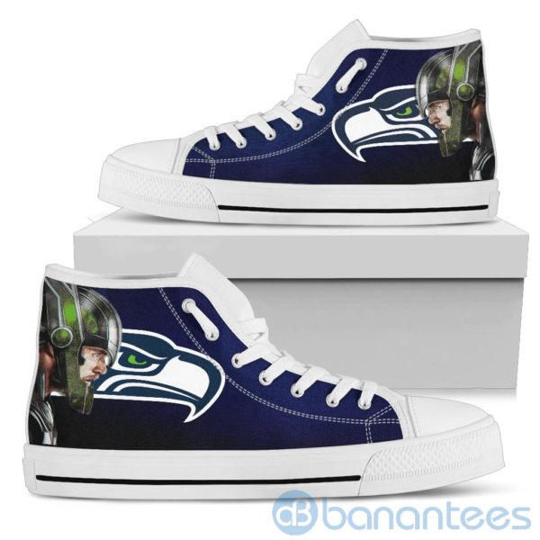 Thor Head With Logo Of Seattle Seahawks High Top Shoes Product Photo