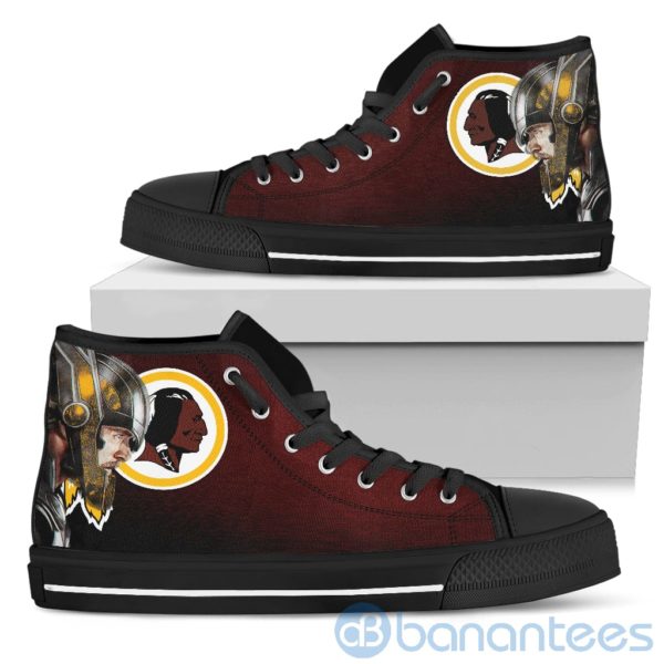 Thor Head With Logo Of Washington Redskins High Top Shoes Product Photo