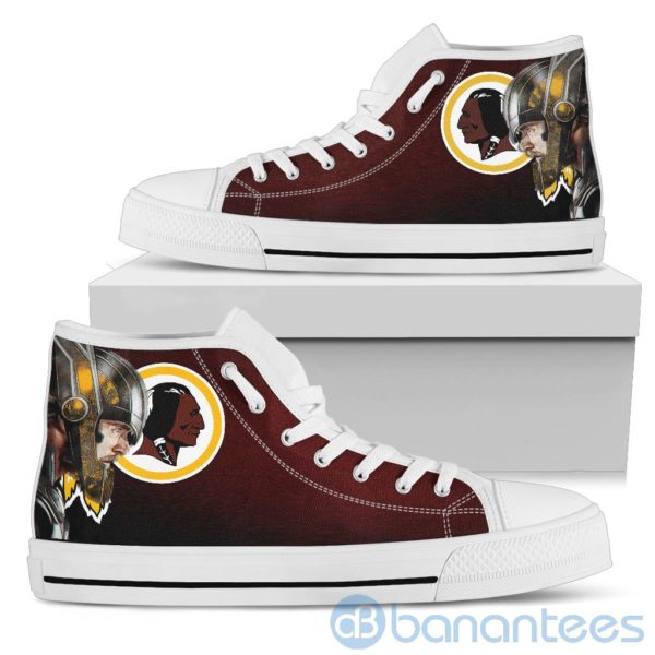 Thor Head With Logo Of Washington Redskins High Top Shoes Product Photo