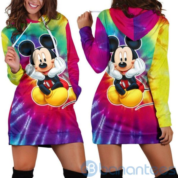 Tie Dye Mickey Hoodie Dress For Women Product Photo