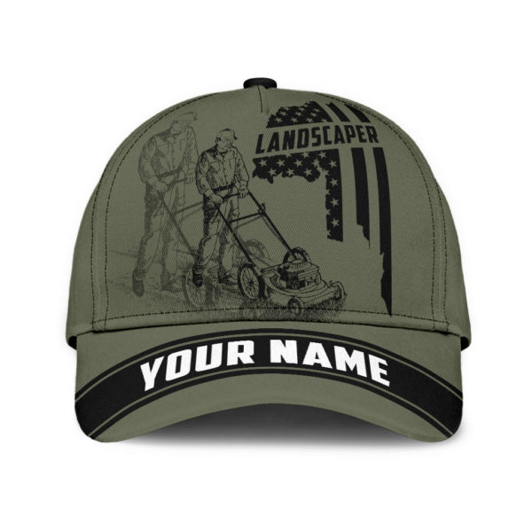 Personalized Name Landscaper All Over Printed 3D Cap Product Photo