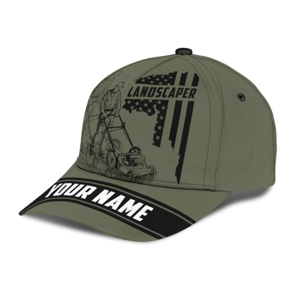 Personalized Name Landscaper All Over Printed 3D Cap Product Photo