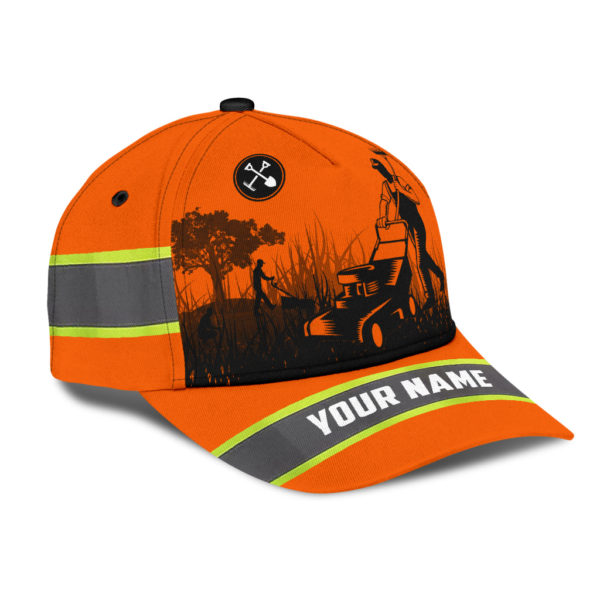Personalized Name Landscaper Orange All Over Printed 3D Cap Product Photo