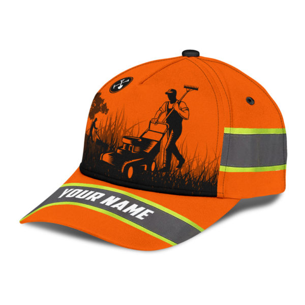 Personalized Name Landscaper Orange All Over Printed 3D Cap Product Photo