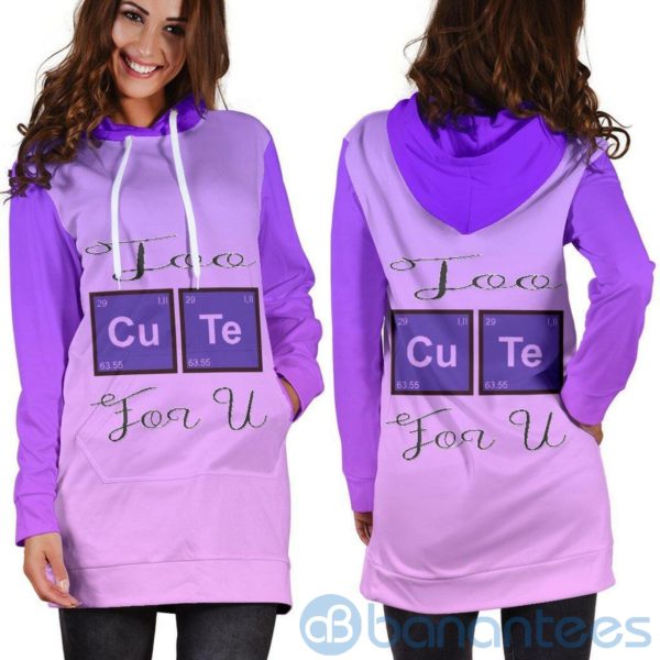 Too Cute For U Lovers Of Chemistry And Physics Hoodie Dress For Women Product Photo