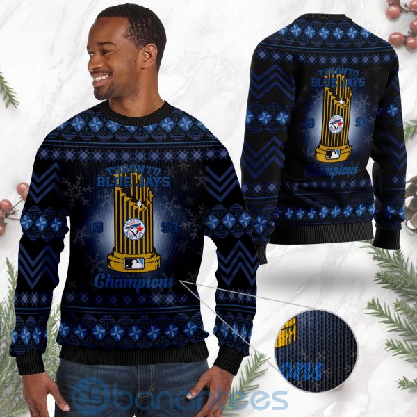 Toronto Blue Jays World Series Champions Ugly Christmas 3D Sweater Product Photo