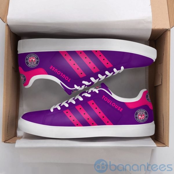 Toulouse Fc Pink Striped Purple Low Top Skate Shoes Product Photo