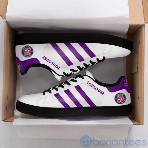Toulouse Fc Purple Stripe White Low Top Skate Shoes Product Photo