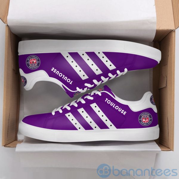 Toulouse Fc White Striped Purple Low Top Skate Shoes Product Photo