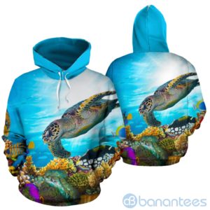 Turtle All Over Printed 3D Hoodie Product Photo