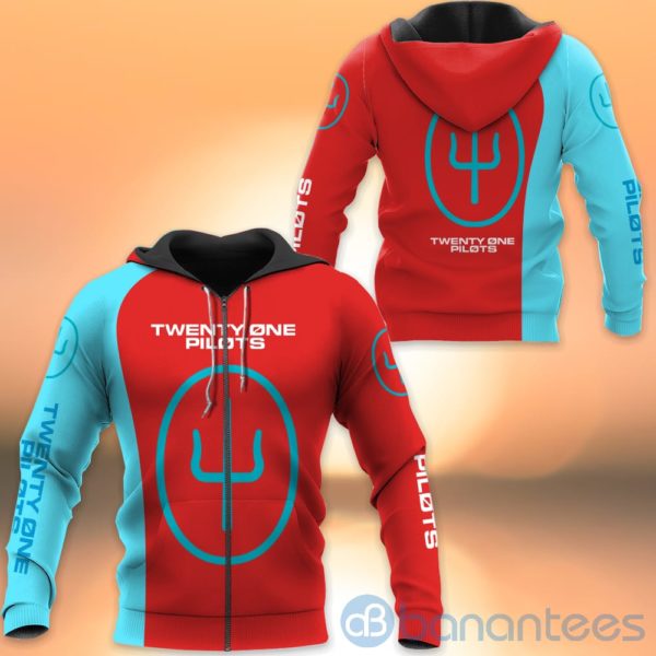 Twenty One Pilots Red All Over Printed Hoodies Zip Hoodies Product Photo