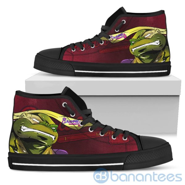 Ugly Tutle And Logo Of Atlanta Braves Ninja High Top Shoes Product Photo