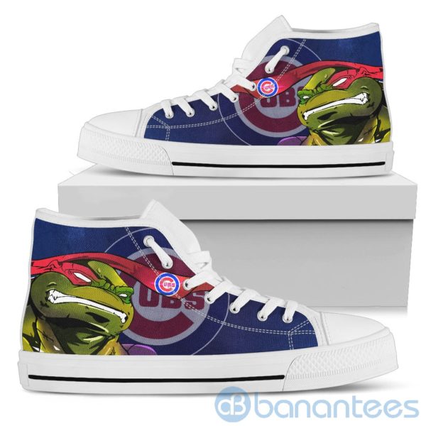 Ugly Tutle And Logo Of Chicago Cubs Ninja High Top Shoes Product Photo
