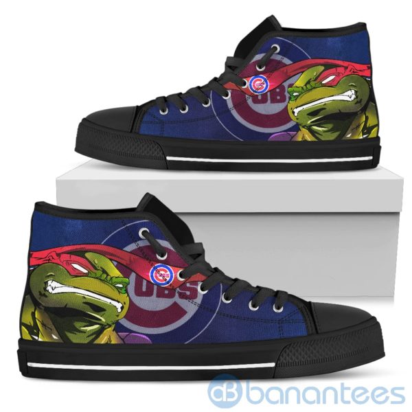 Ugly Tutle And Logo Of Chicago Cubs Ninja High Top Shoes Product Photo