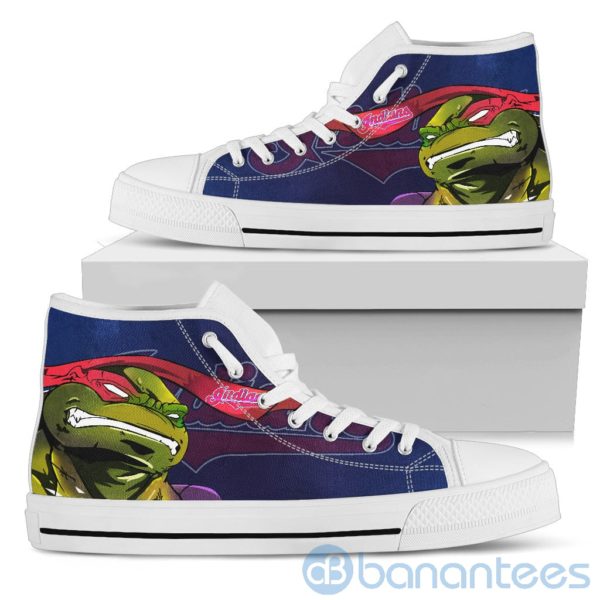 Ugly Tutle And Logo Of Cleveland Indians Ninja High Top Shoes Product Photo