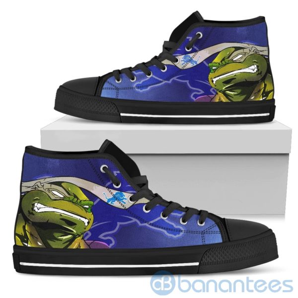 Ugly Tutle And Logo Of Detroit Lions Ninja High Top Shoes Product Photo