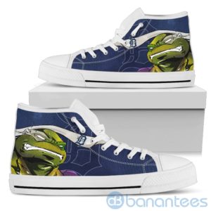 Ugly Tutle And Logo Of Detroit Tigers Ninja High Top Shoes Product Photo