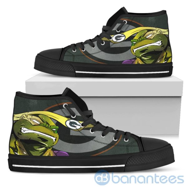 Ugly Tutle And Logo Of Green Bay Packers Ninja High Top Shoes Product Photo