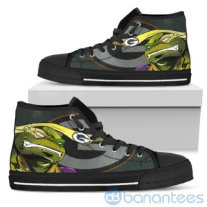 Ugly Tutle And Logo Of Green Bay Packers Ninja High Top Shoes Product Photo