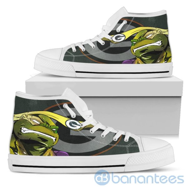 Ugly Tutle And Logo Of Green Bay Packers Ninja High Top Shoes Product Photo