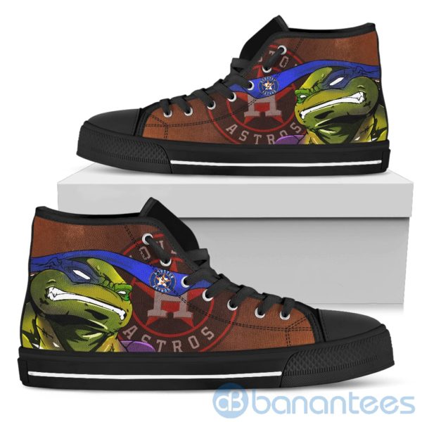 Ugly Tutle And Logo Of Houston Astros Ninja High Top Shoes Product Photo