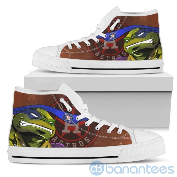 Ugly Tutle And Logo Of Houston Astros Ninja High Top Shoes Product Photo