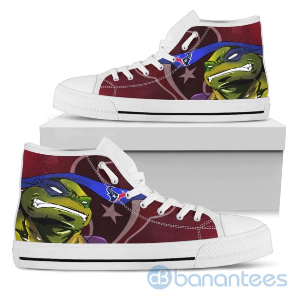 Ugly Tutle And Logo Of Houston Texans Ninja High Top Shoes Product Photo