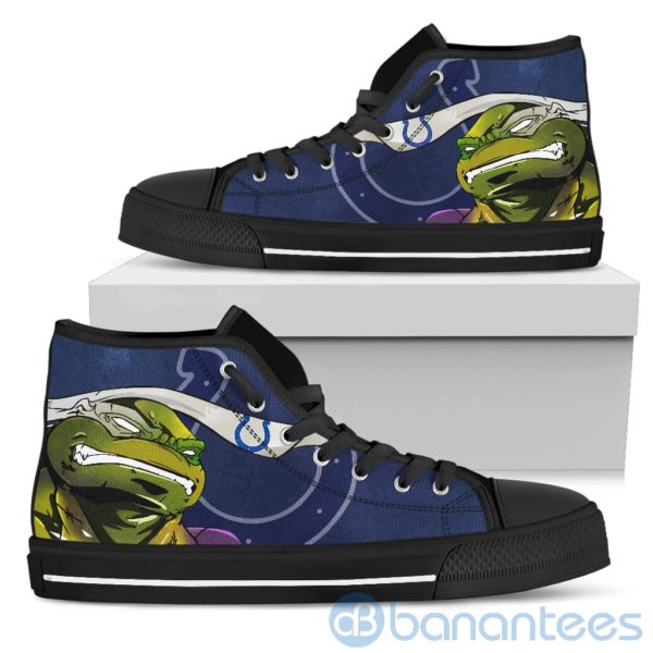 Ugly Tutle And Logo Of Indianapolis Colts Ninja High Top Shoes Product Photo