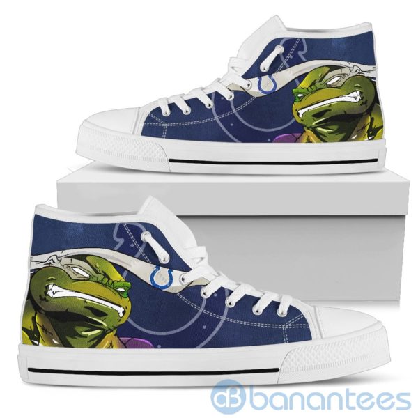 Ugly Tutle And Logo Of Indianapolis Colts Ninja High Top Shoes Product Photo