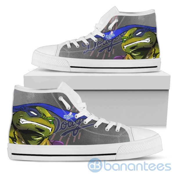 Ugly Tutle And Logo Of Los Angeles Dodgers Ninja High Top Shoes Product Photo
