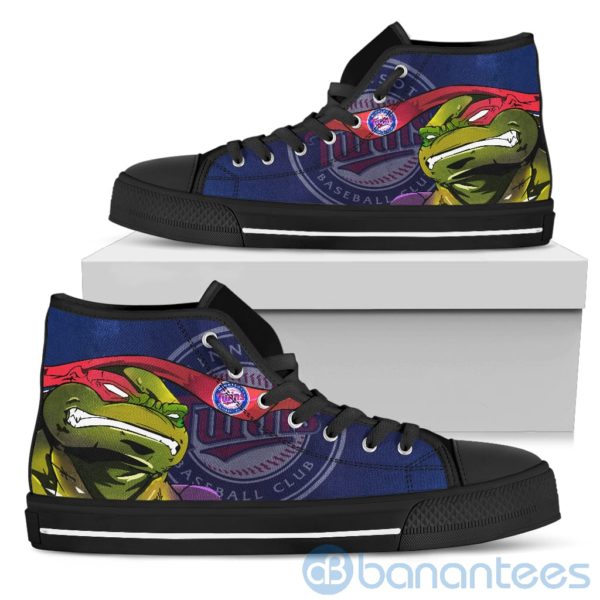 Ugly Tutle And Logo Of Minnesota Twins Ninja High Top Shoes Product Photo