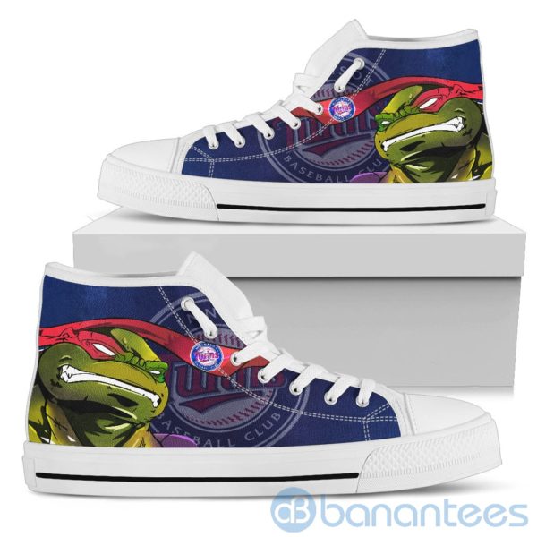 Ugly Tutle And Logo Of Minnesota Twins Ninja High Top Shoes Product Photo
