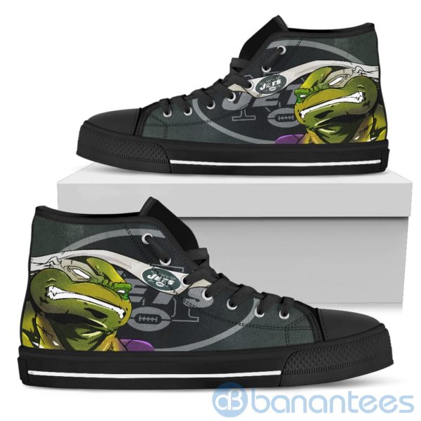 Ugly Tutle And Logo Of New York Jets Ninja High Top Shoes Product Photo