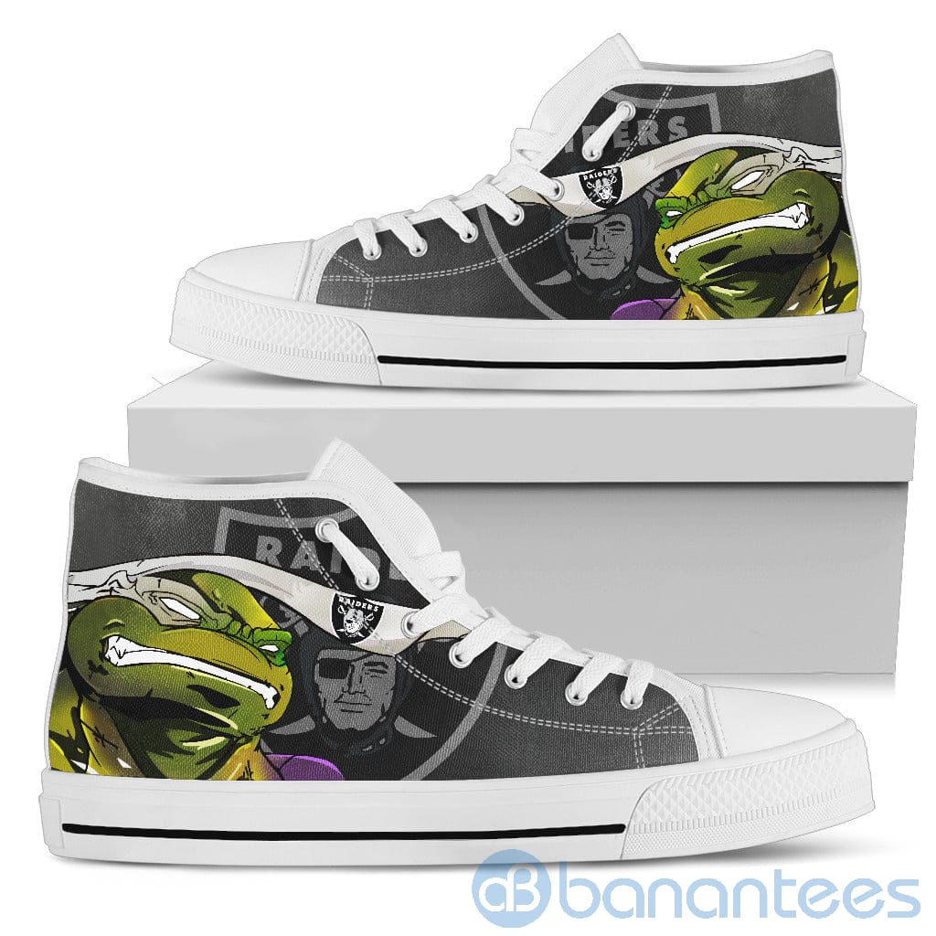 ugly-tutle-and-logo-of-oakland-raiders-ninja-high-top-shoes-2-TfeWU.jpg Ugly Tutle And Logo Of Oakland Raiders Ninja High Top Shoes Product Photo