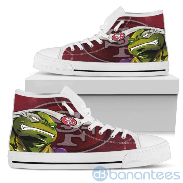 Ugly Tutle And Logo Of San Francisco 49ers Ninja High Top Shoes Product Photo