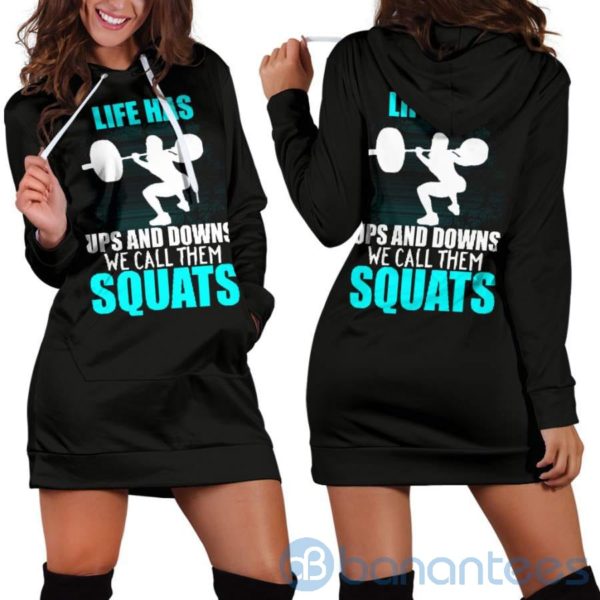 Ups and Downs Squats Hoodie Dress For Women Product Photo