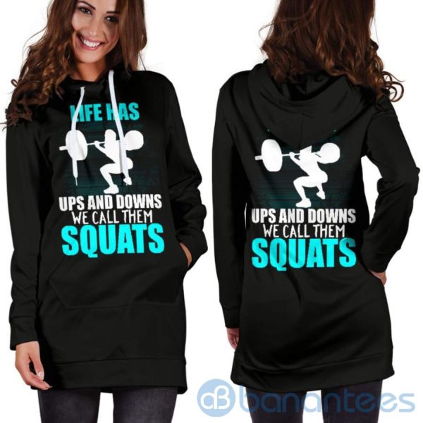 Ups and Downs Squats Hoodie Dress For Women Product Photo