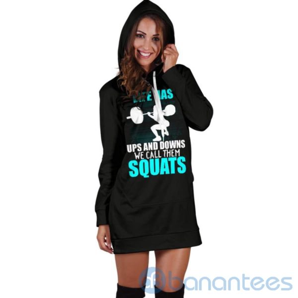 Ups and Downs Squats Hoodie Dress For Women Product Photo