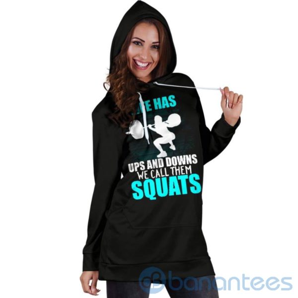 Ups and Downs Squats Hoodie Dress For Women Product Photo