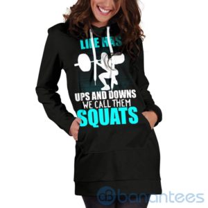 Ups and Downs Squats Hoodie Dress For Women Product Photo